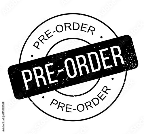 Pre-Order rubber stamp. Grunge design with dust scratches. Effects can be easily removed for a clean, crisp look. Color is easily changed.