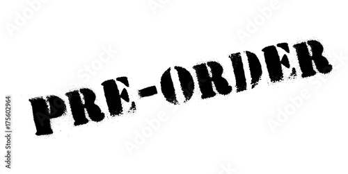 Pre-Order rubber stamp. Grunge design with dust scratches. Effects can be easily removed for a clean, crisp look. Color is easily changed.