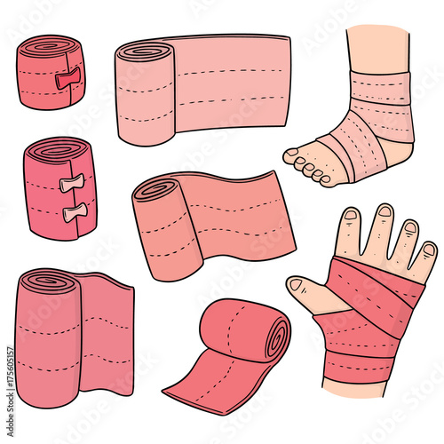 vector set of medical bandage