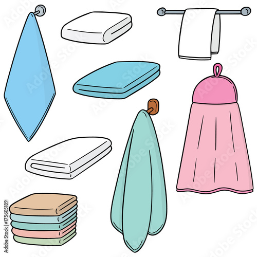 vector set of hand towel
