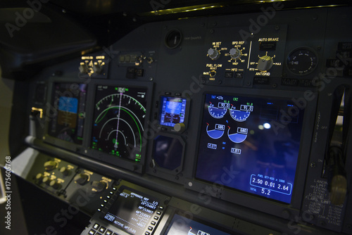 Aircraft engine indicator display panel © brostock