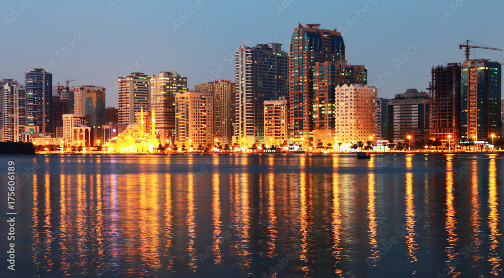 Night view of Sharjah UAE