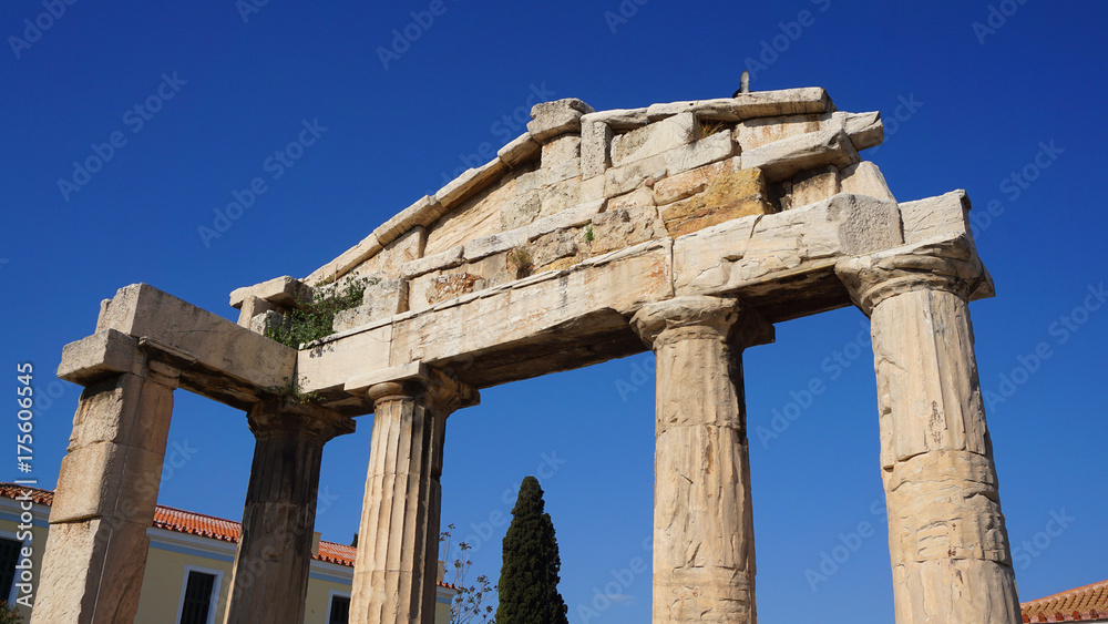 Photo of iconic ancient site of Roman Forum, Athens historic center, Attica, Greece