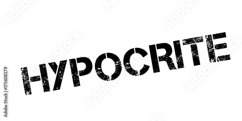 Hypocrite rubber stamp. Grunge design with dust scratches. Effects can be easily removed for a clean, crisp look. Color is easily changed.