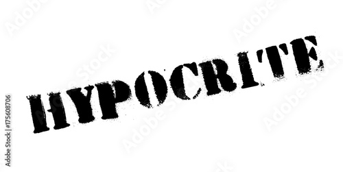 Hypocrite rubber stamp. Grunge design with dust scratches. Effects can be easily removed for a clean, crisp look. Color is easily changed.