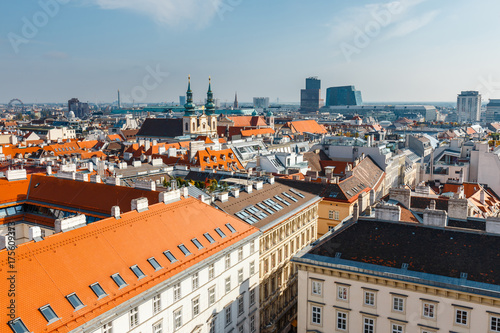 View from the tower of the St. Stephen's Cathedral, Vienna, Austria photo