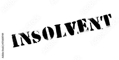 Insolvent rubber stamp. Grunge design with dust scratches. Effects can be easily removed for a clean, crisp look. Color is easily changed.