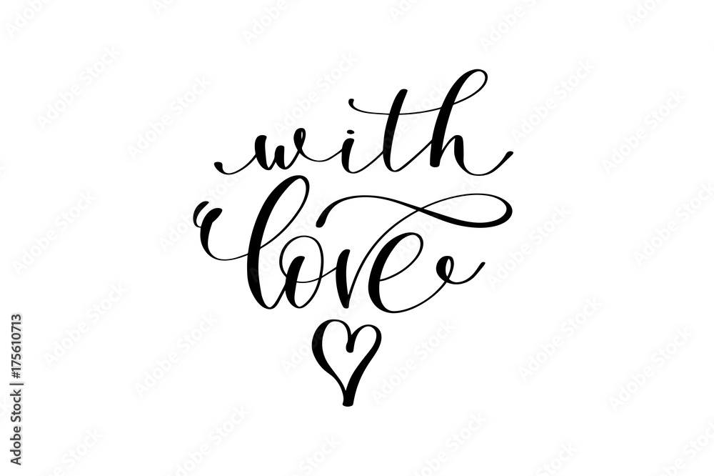 with love hand lettering inscription with love hand lettering inscription
