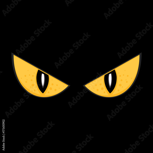 Wild spooky monster eyes isolated vector illustration