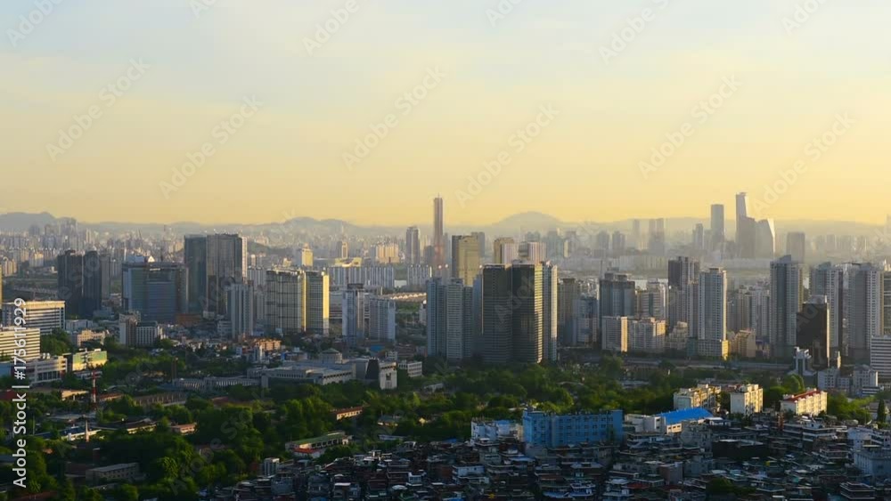 Aerial view Seoul City Skyline in Seoul,South Korea Aerial view Seoul City Skyline in Seoul,South Korea