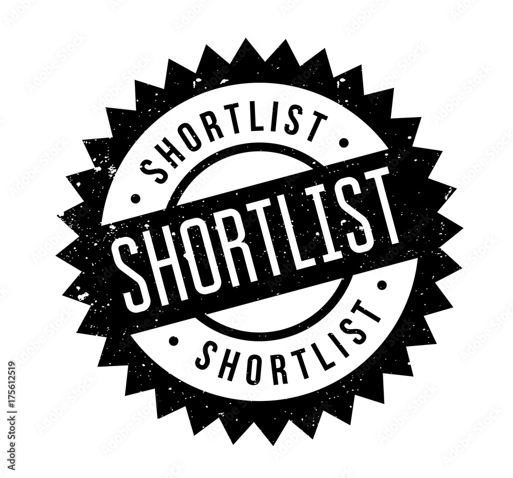 Shortlist rubber stamp. Grunge design with dust scratches. Effects can be easily removed for a clean, crisp look. Color is easily changed. Shortlist rubber stamp. Grunge design with dust scratches. Effects can be easily removed for a clean, crisp look. Color is easily changed.