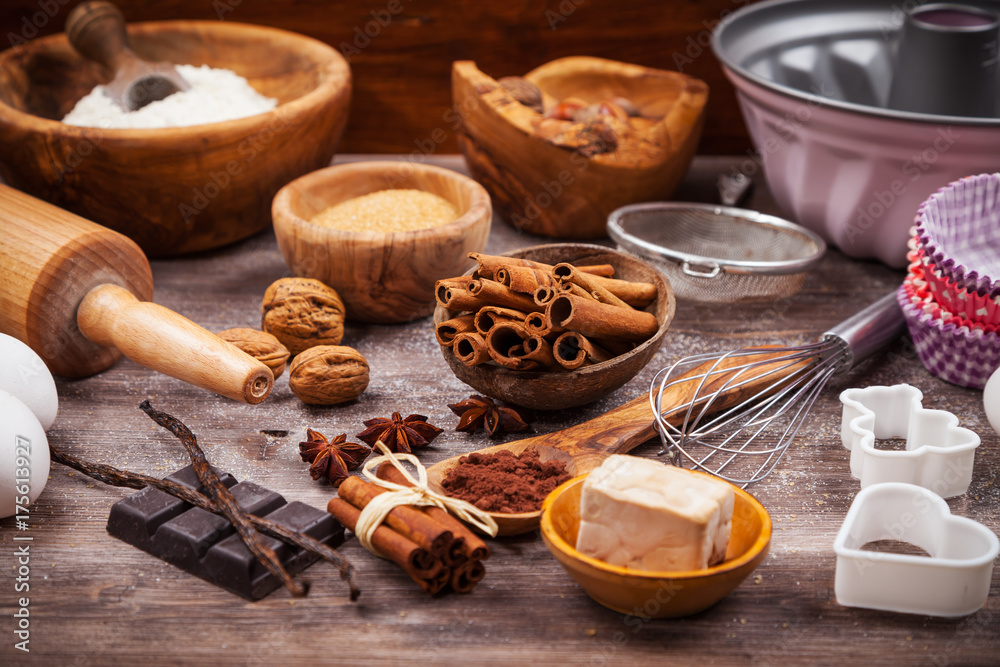 Assorted baking ingredients Assorted baking ingredients