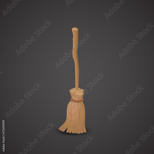 Broom stick vector icon.