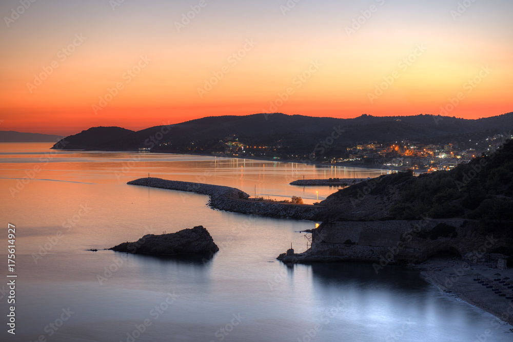 Sunset near Metalia beach, Limenaria, Thassos island, Greece