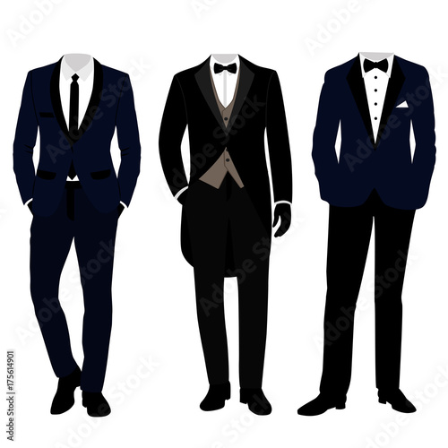 Wedding men's suit and tuxedo. Collection.