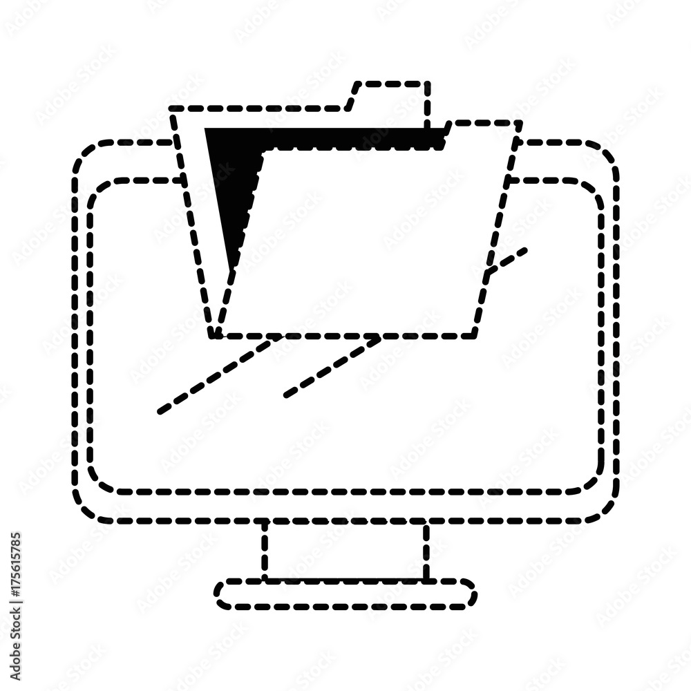 computer display with folder computer display with folder