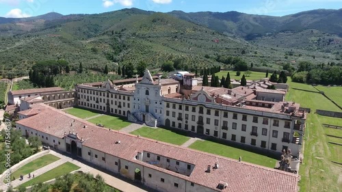 Charterhouse of Calci, province of Pisa, aerial view.
