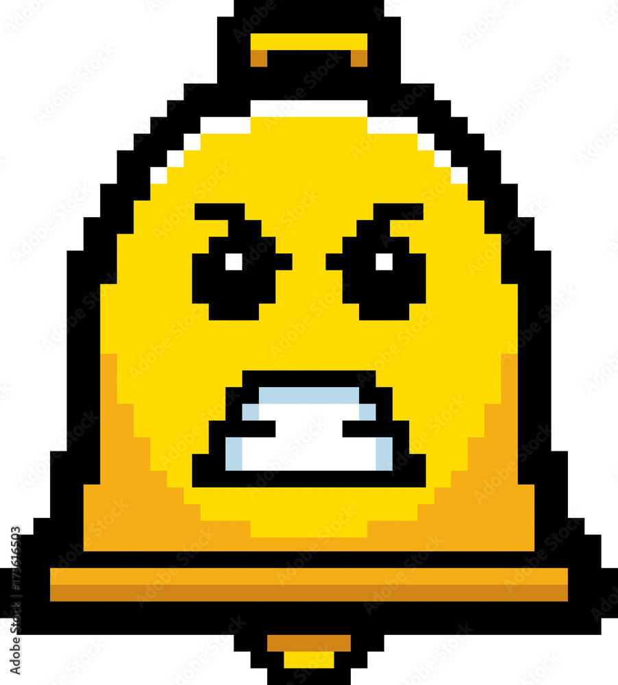 Angry 8-Bit Cartoon Bell Angry 8-Bit Cartoon Bell