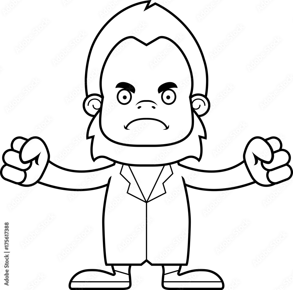 Cartoon Angry Doctor Sasquatch