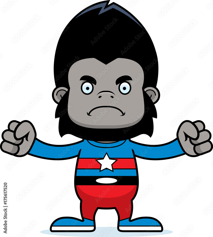 Cartoon Angry Superhero Gorilla