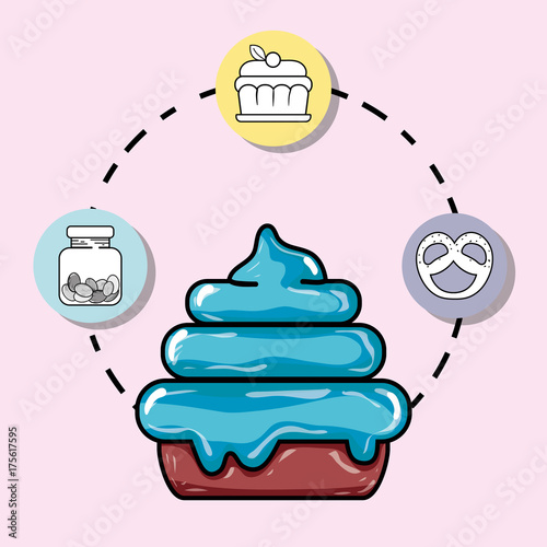 set sweet confetionery with delicious texture