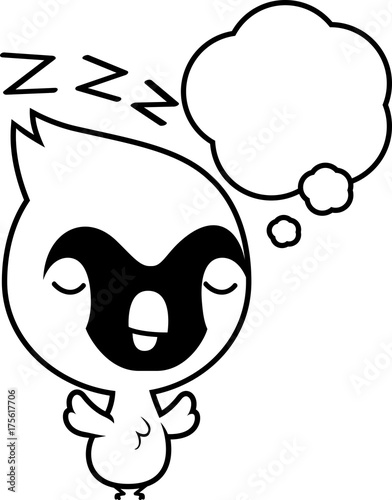 Cartoon Baby Cardinal Dreaming