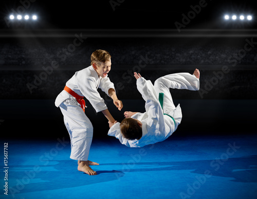 Boys martial arts fighters