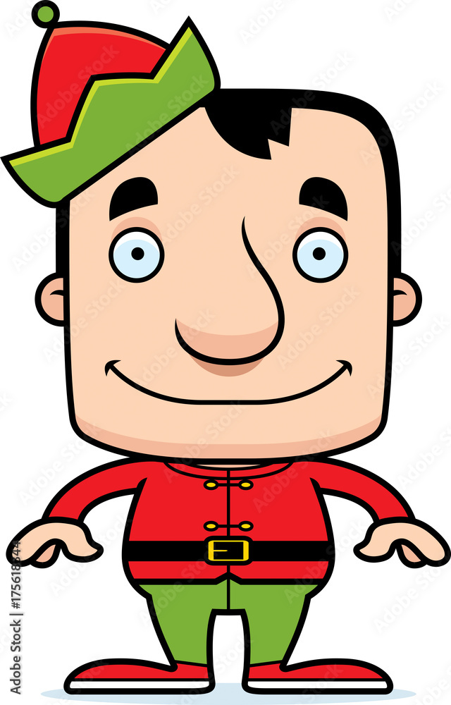 Cartoon Smiling Xmas Elf Man Cartoon Smiling Xmas Elf Man
