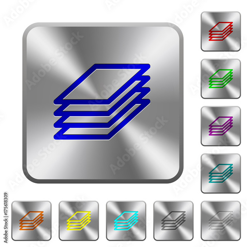 Printing papers rounded square steel buttons