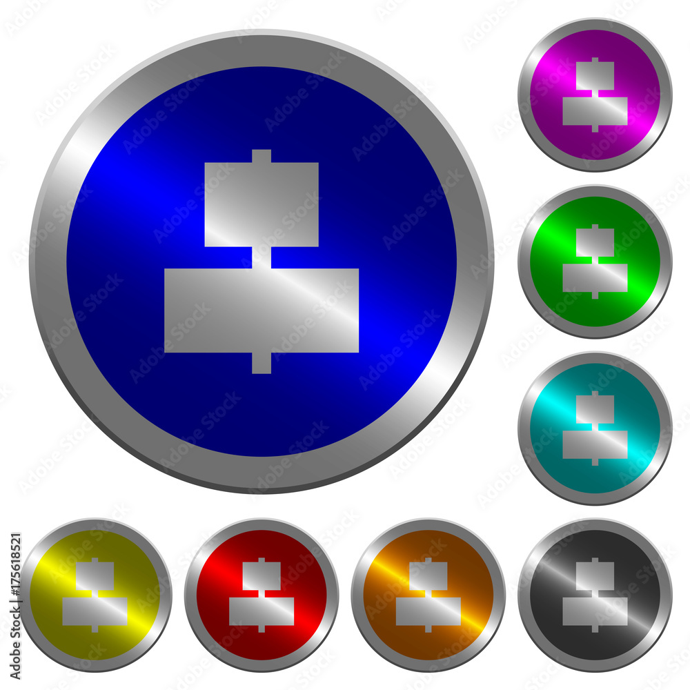 Align to center luminous coin-like round color buttons Align to center luminous coin-like round color buttons