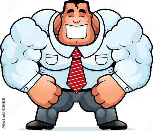 Cartoon Muscular Businessman