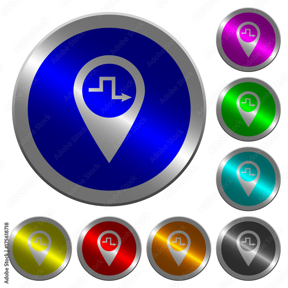 Route planning luminous coin-like round color buttons Route planning luminous coin-like round color buttons