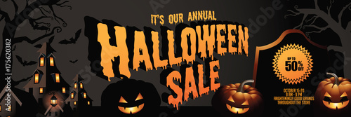 Halloween sale background illustration. EPS 10 vector.