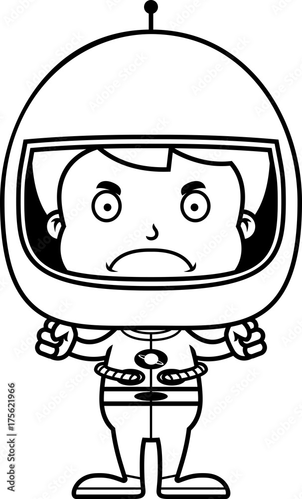 Cartoon Angry Astronaut Boy Cartoon Angry Astronaut Boy