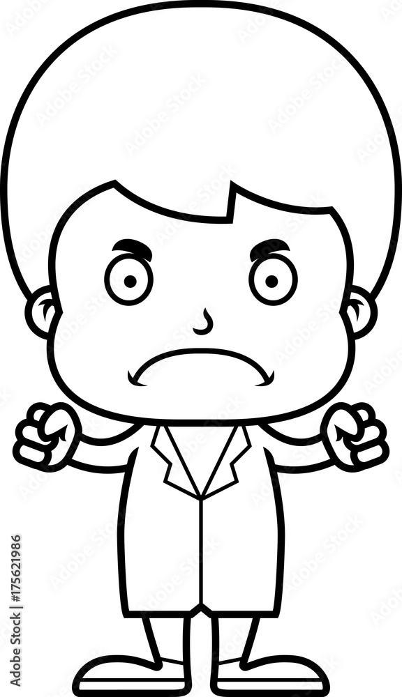 Cartoon Angry Doctor Boy