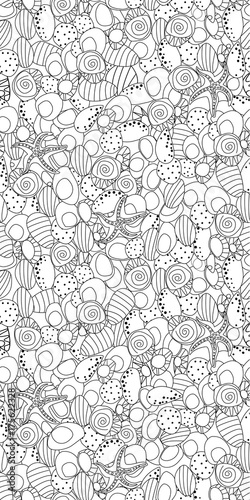 seamless border texture with sea pebbles for your design