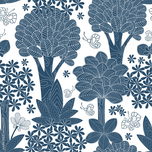 seamless texture with fable forest  for your design
