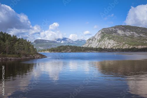 mountains and fjord in norway