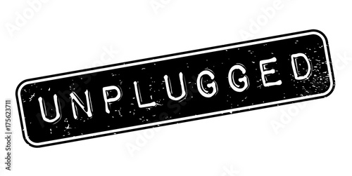 Unplugged rubber stamp. Grunge design with dust scratches. Effects can be easily removed for a clean, crisp look. Color is easily changed.