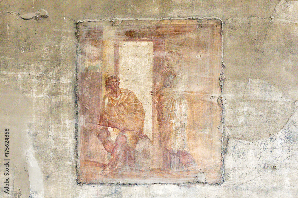 Fototapeta premium ancient roman fresco, Pompeii, Italy, Europe