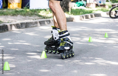 Young athletes on rollers