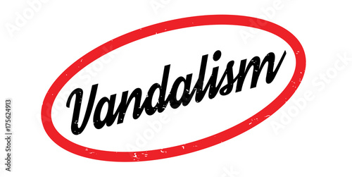 Vandalism rubber stamp. Grunge design with dust scratches. Effects can be easily removed for a clean, crisp look. Color is easily changed.