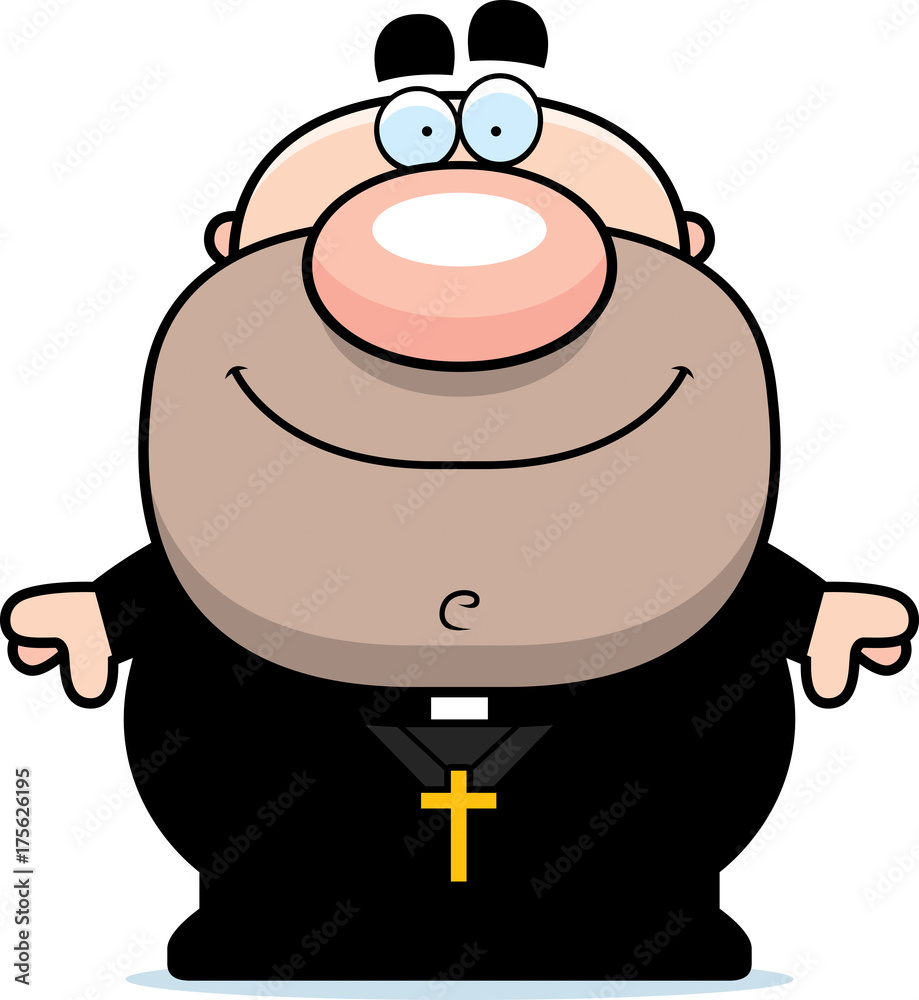 Naklejka premium Happy Cartoon Priest