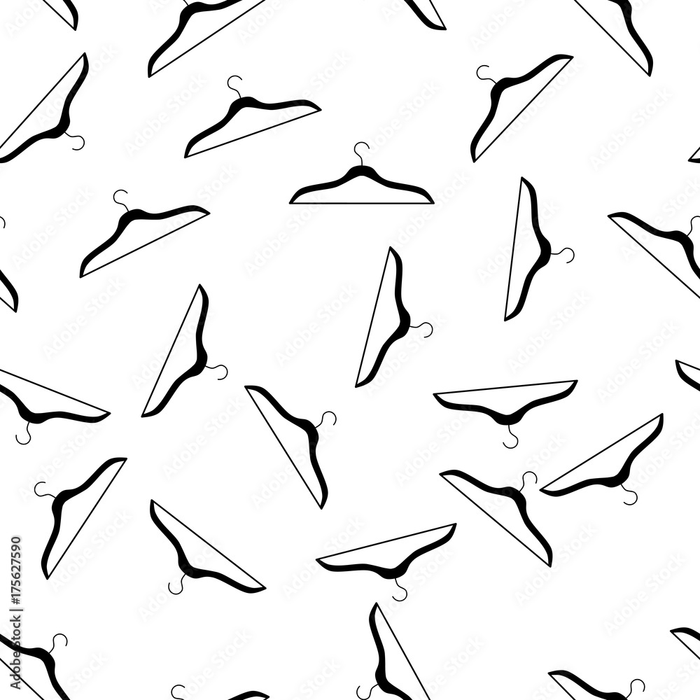 Clothes hanger seamless pattern. Vector illustration.