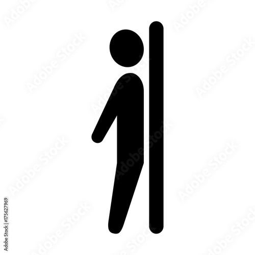 Lean on door icon. Vector illustration.