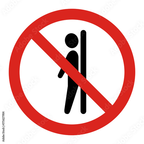 Do not lean on door. Vector illustration.