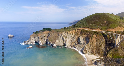 Aerial view of Bixby Bridge in Big Sur, California