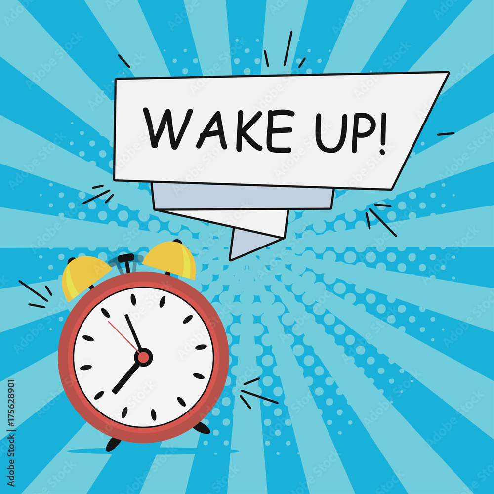 Alarm clock - Wake-Up. Comics illustration in pop art retro style at ...