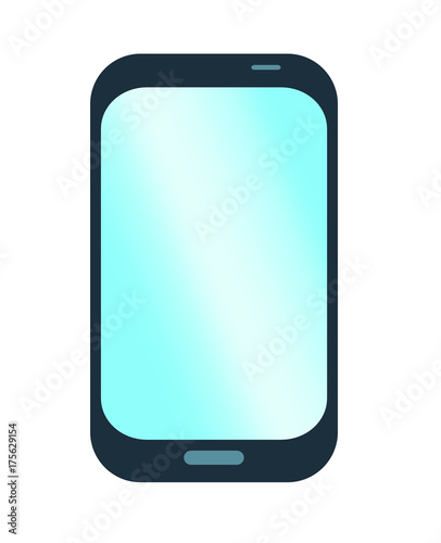simple smart phone picture cell phone flat icon with empty gradient screen