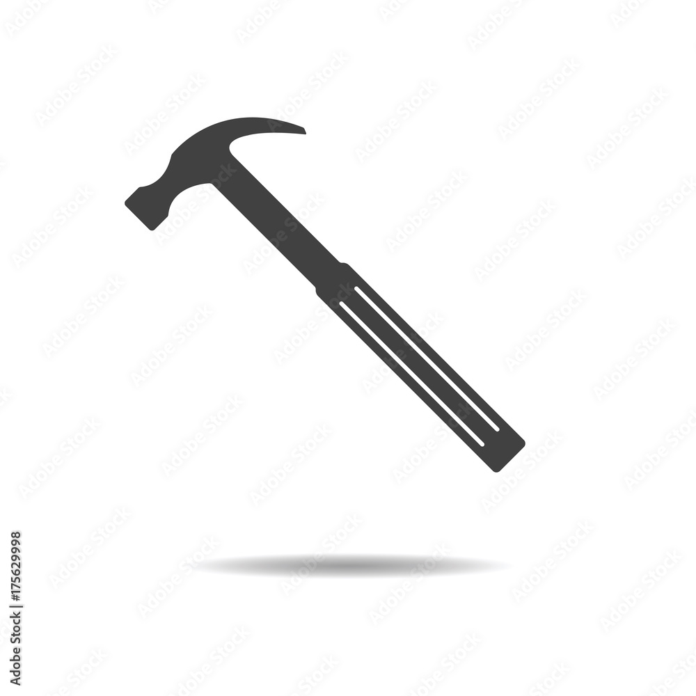Hammer icon - simple flat design isolated on white background, vector Hammer icon - simple flat design isolated on white background, vector